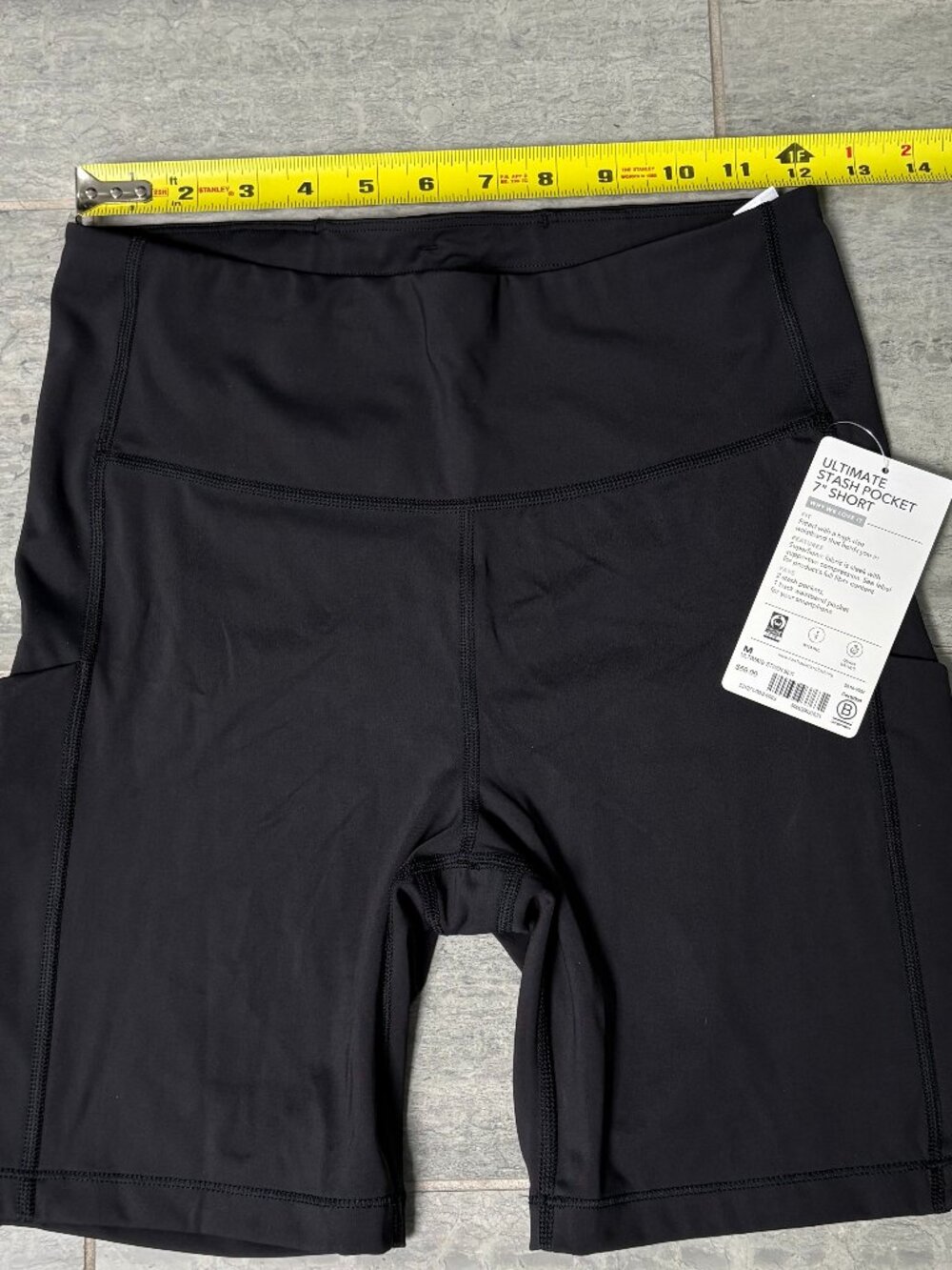 Athleta Ultimate Stash Pocket 7" Bike Shorts Black Medium NWT - Picture 9 of 10